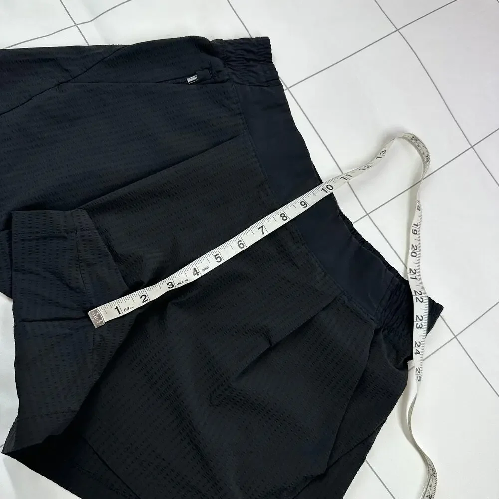 Athleta Shorts Womens 6 Black Textured Brooklyn Nylon Stretch Casual Athletic - Picture 9 of 12